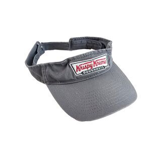 Krispy Kreme Doughnuts Visor Hat Gray Logo Adjustable Strapback Employee Uniform
